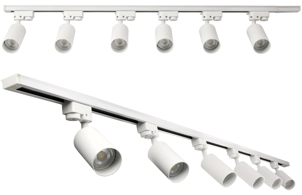 BERGE 2m koľajnice biela + 6x žiarovka GU10