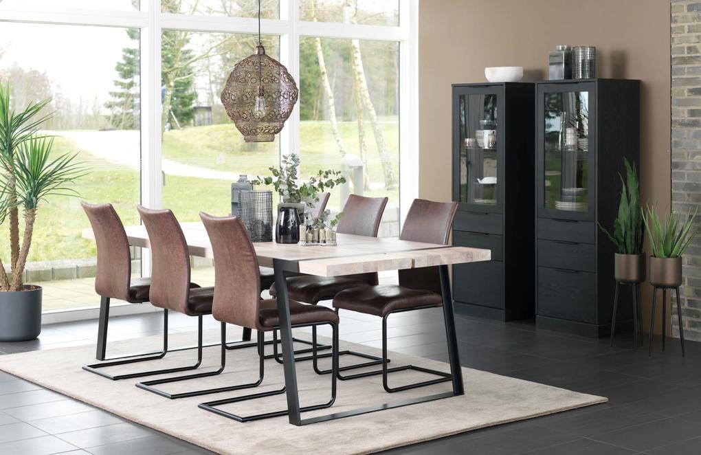 Bighome - Jedálenský stôl GIGANT 240x100 cm, svetlohnedá, čierna