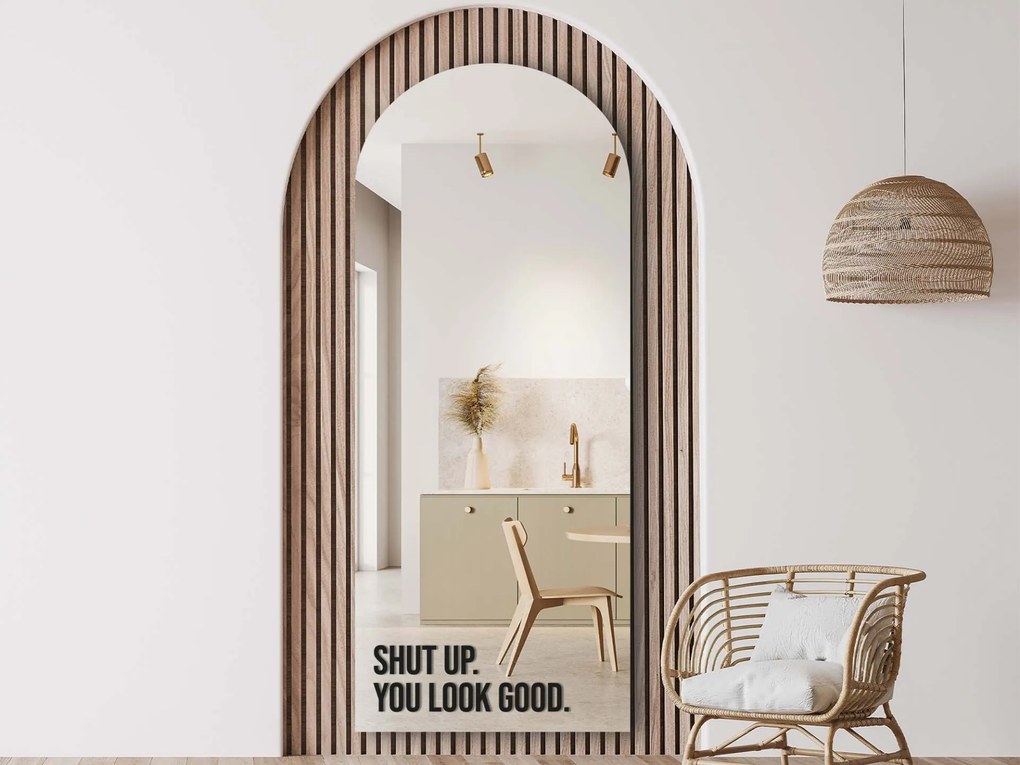Nálepka na zrkadlo S15 – Shut up. You look good.