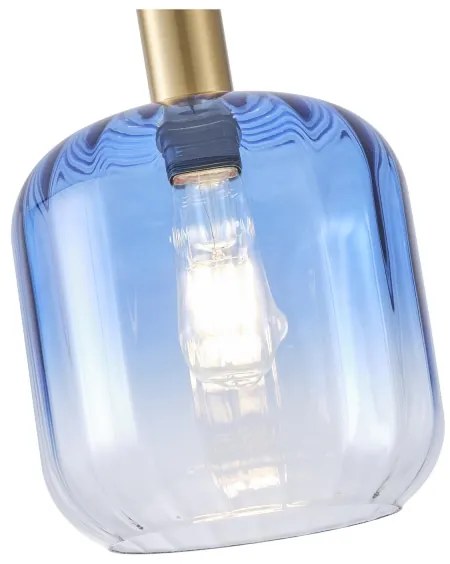 Luster na lanku 1xE27/15W/230V modrá/dymová pr. 20 cm