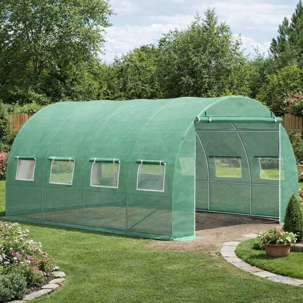 Záhradný fóliovník BestBerg BBGT‑12G / 12 m² / 4 × 3 × 2 m / zelená