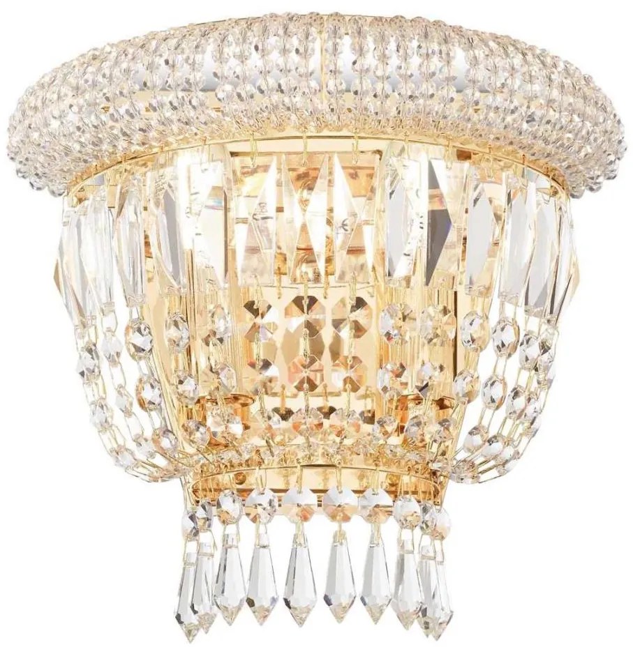 Ideal Lux - Krištáľové nástenné svietidlo DUBAI 2xE14/28W/230V zlatá