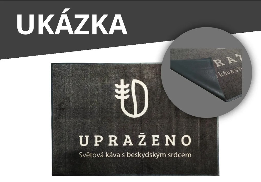 GDmats, Rohožka s vlastnou potlačou (logom) na mieru MK415 Velour – na von aj na doma, 115x175, viacfarebná