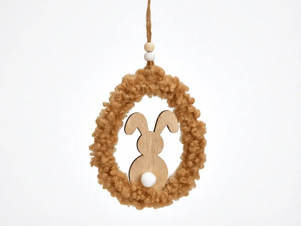 Závesné drevené vajíčko BUNNYA - viac farieb Farba: Krémová