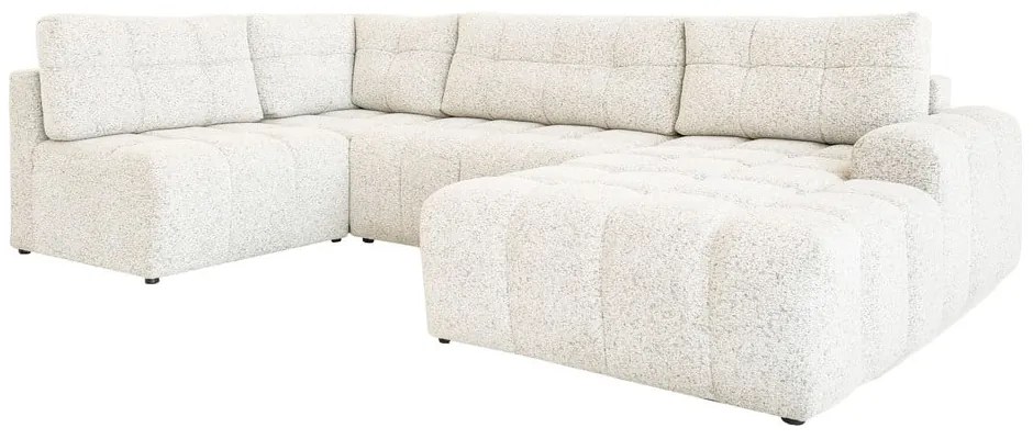 Krémová rozkladacia modulárna rohová pohovka s úložným priestorom (pravý roh) Lulu – Miuform