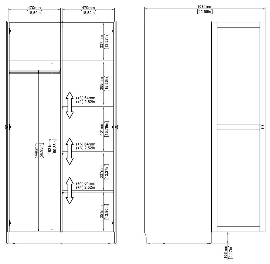 Šatníková skriňa v dekore duba v prírodnej farbe 99x200x62 cm Billund – Tvilum