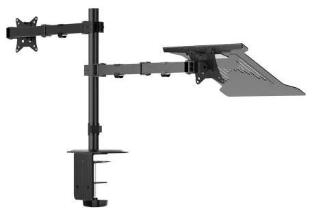 Nastaviteľný držiak monitora a notebooku LEVANO čierna