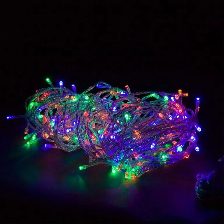 Vianočné LED osvetlenie 10 m - farebné 100 LED BATÉRIE