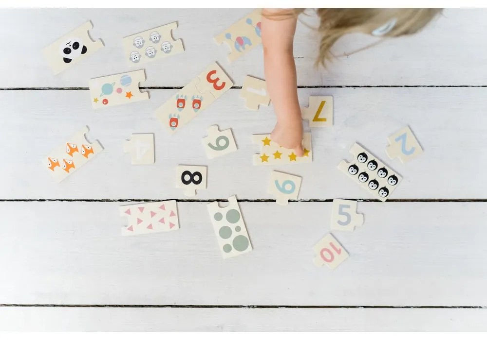 Drevené detské puzzle (počet dielikov 20) Numbers – Kindsgut
