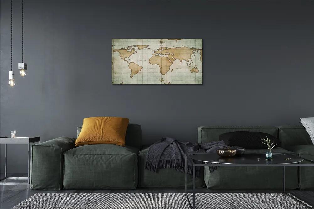 Obraz canvas spálené mapa 100x50 cm