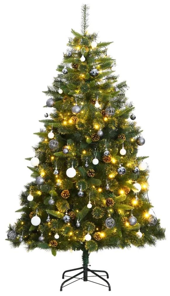 Umelý výklopný vianočný stromček 300 LED a sada gúľ 240 cm 3210248