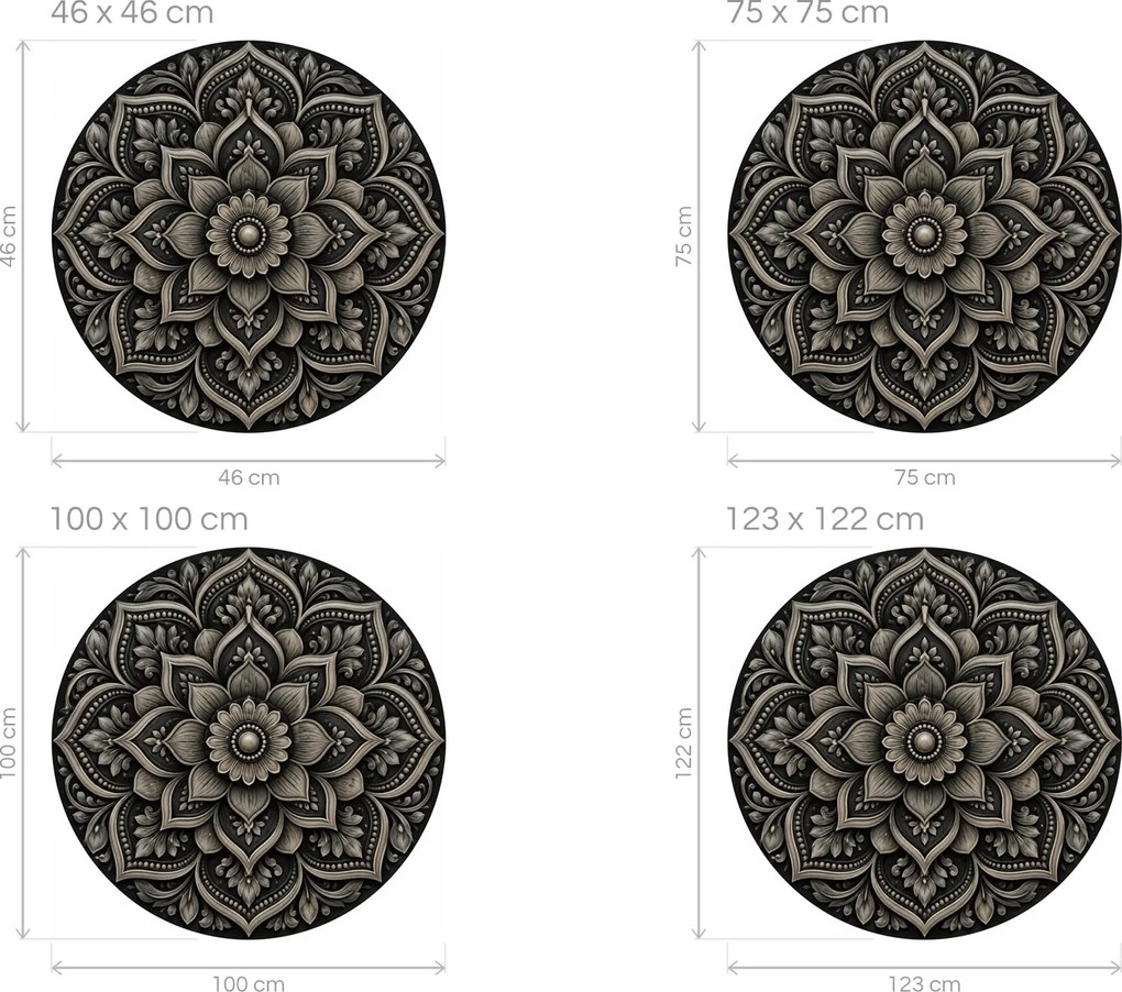 Černá mandala arch 46 x 46 cm