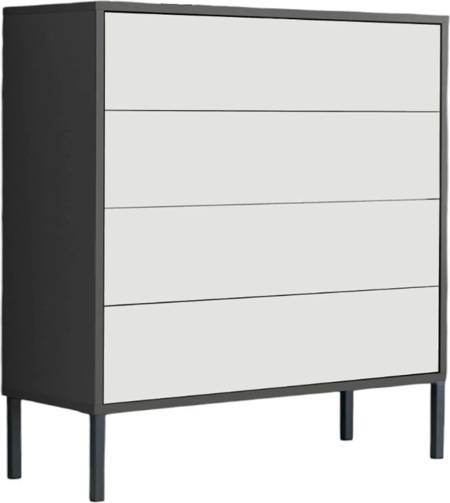 XXXLutz KOMODA, antracitová, biela, 79/86/33 cm MID.YOU - Komody - 001067000405