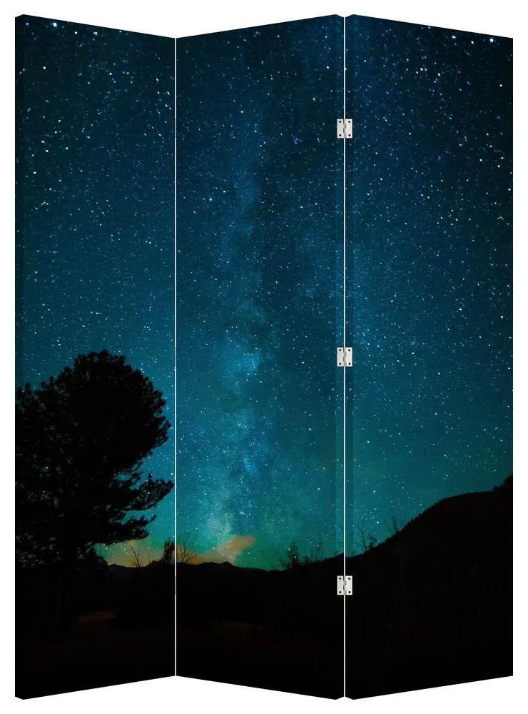 Paraván - Nočná obloha s hviezdami (126x170 cm)