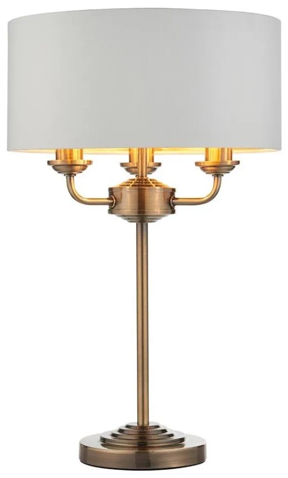 Endon 98932 - Stolná lampa HIGHCLERE 3xE14/18W/230V biela/mosadz pr. 32 cm