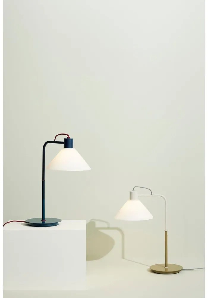 Biela stolová lampa so skleneným tienidlom (výška 44 cm) Spot – Hübsch