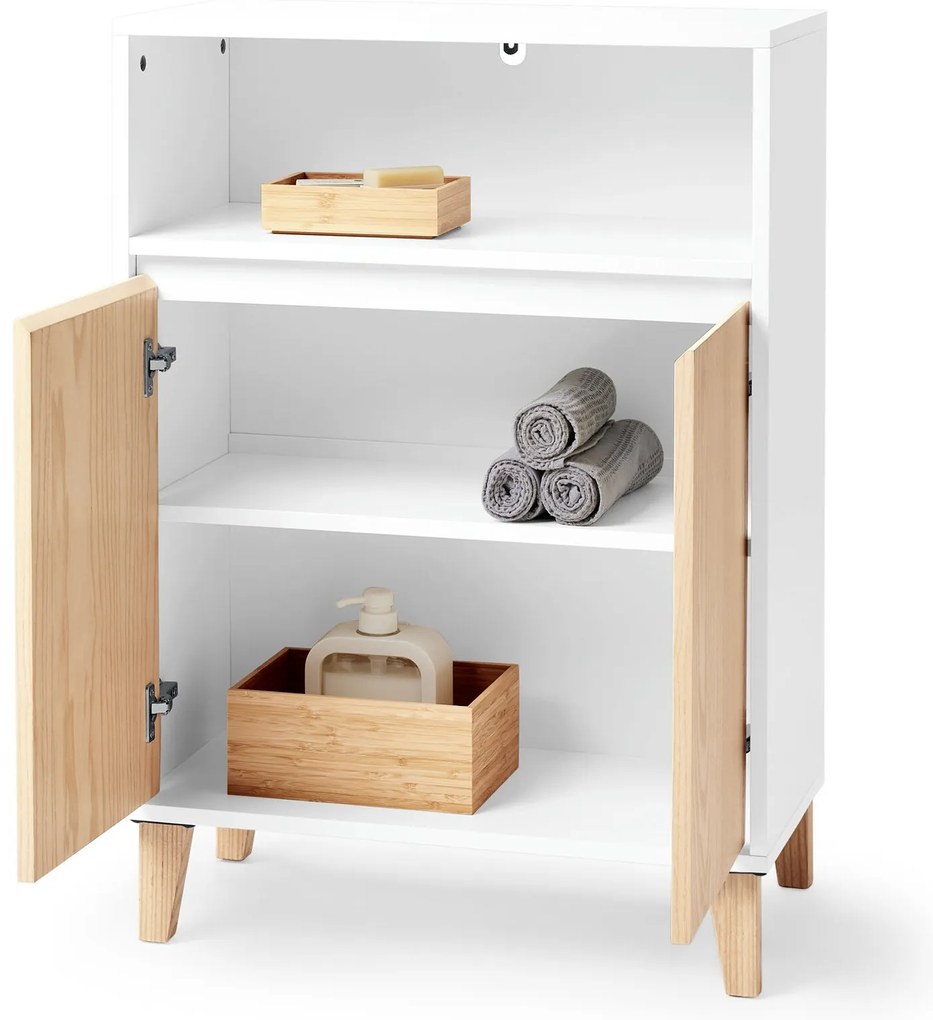 Odkladacia skrinka s 2 dvierkami a otvoreným priečinkom