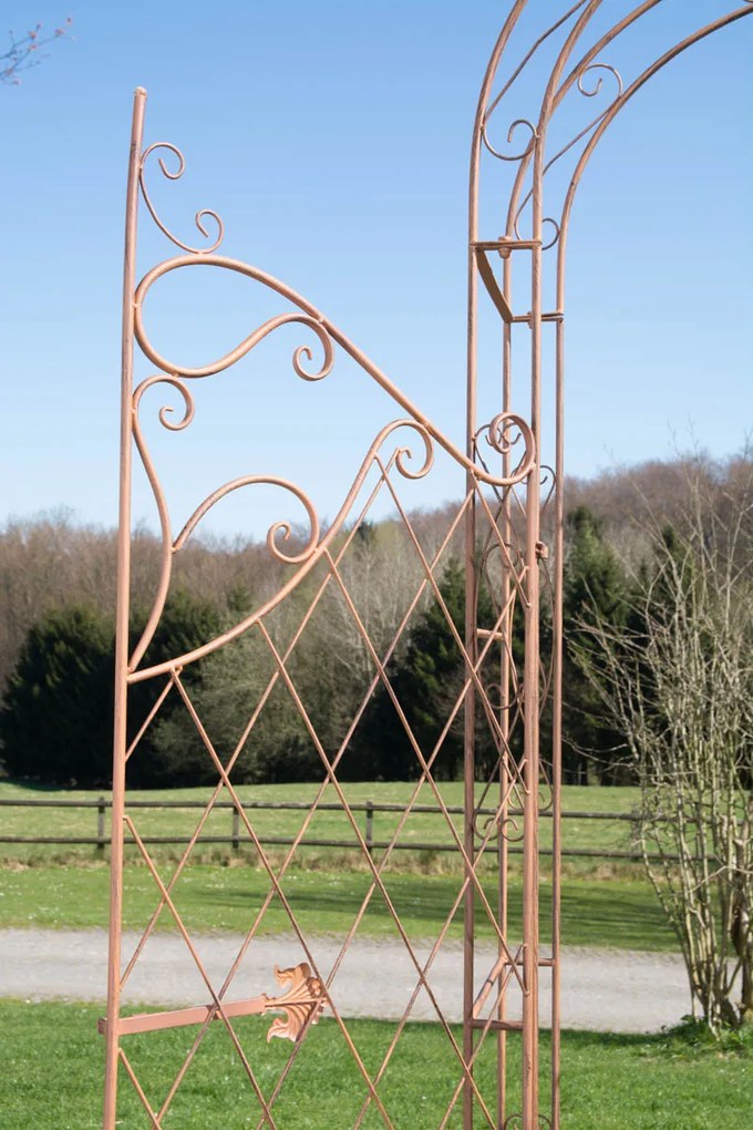 Oblúk na ruže Mel s bránkou - Hnedá antik