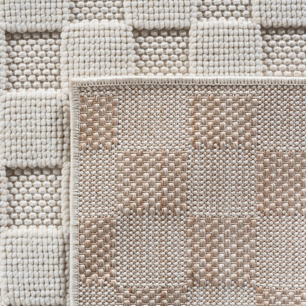 Ayyildiz 💧🛡️200x200 cm Kusový koberec Helix 2203 cream kruh + aplikovaná impregnácia, biela, chodba / predsieň