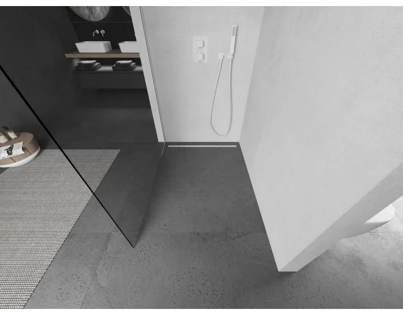 Mexen Kioto L, sprchová zástena Walk-In 65 x 200 cm, 8mm číre sklo, biely profil, 800-065-103-20-00