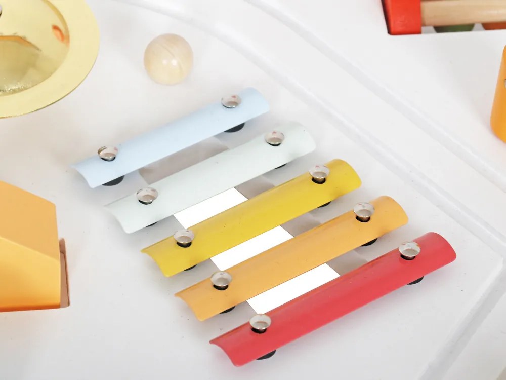 Drevený multifunkčný stôl - ihrisko, činely, autodráha Jokomisiada ZA5266