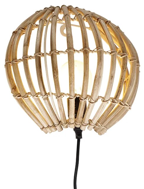 Rustikálna nástenná lampa z bambusu - Canna