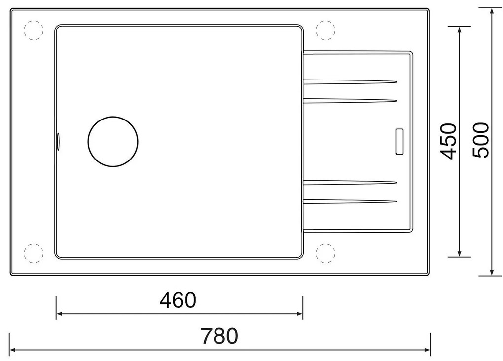 Granitový drez Sinks VARIO 780 Metalblack