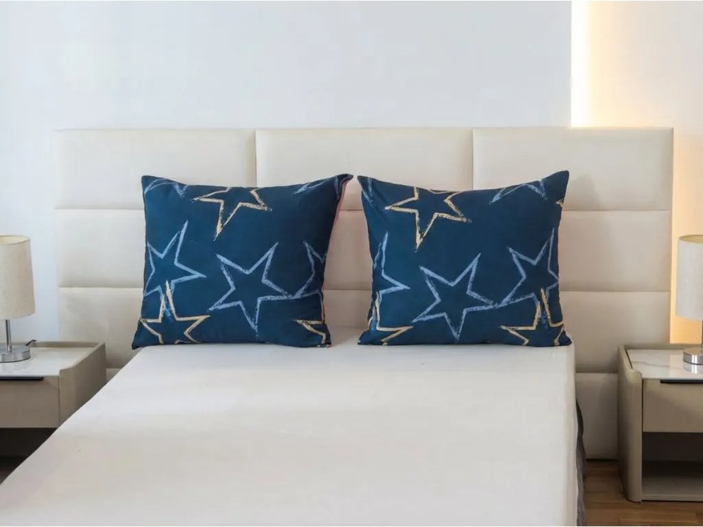 Mikroflanelová obliečka na vankúš STARMISS 40x50 cm, tmavomodrá