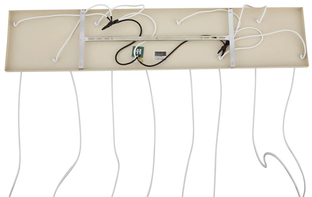 Závesná lampa Art Deco béžová s bielym sklom 8-Lights - Sandra