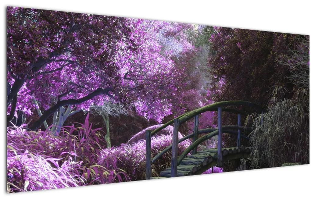 Obraz - fialové stromy (120x50 cm)