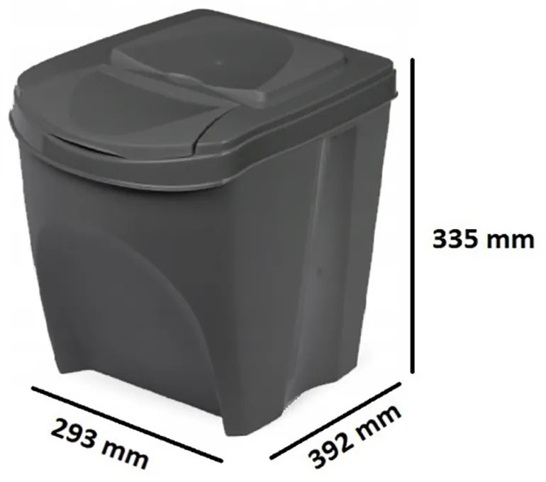 Odpadkový kôš na triedenie odpadu, 3x25l SORTIBOX XL, čierne