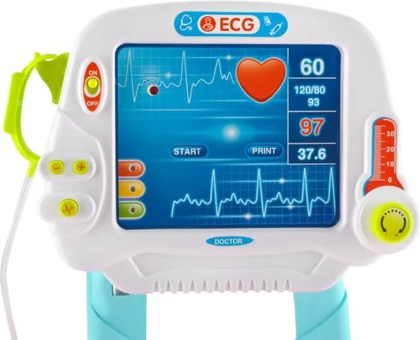 ISO Trade Detský lekársky vozík 18 prvkov – vzdelávacia sada so zvukom a svetlom, prenosný