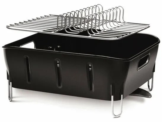 Plastový odkvapkávač na riad Compact, sivá