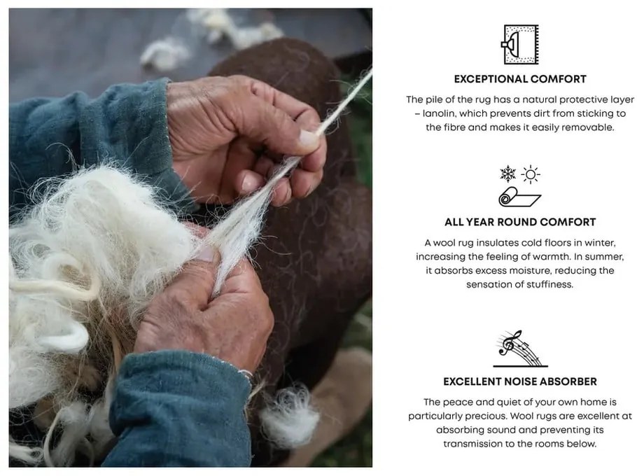 Biely vlnený koberec 200x300 cm Masi – Agnella