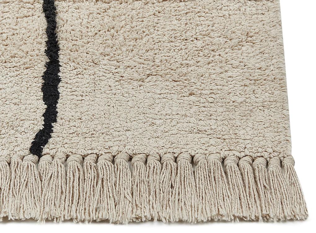 Bavlnený koberec 160 x 230 cm béžová/čierna NURU Beliani