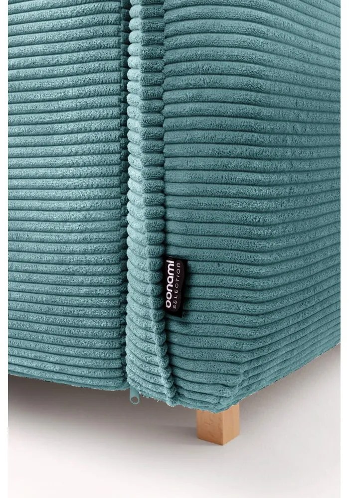 Tyrkysovomodrá menčestrová rozkladacia rohová pohovka (ľavý roh/do tvaru "U") Tori – Bonami Selection