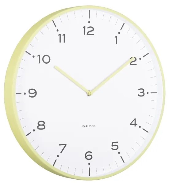 Karlsson 6011GR dizajnové nástenné hodiny žltá, pr. 40 cm