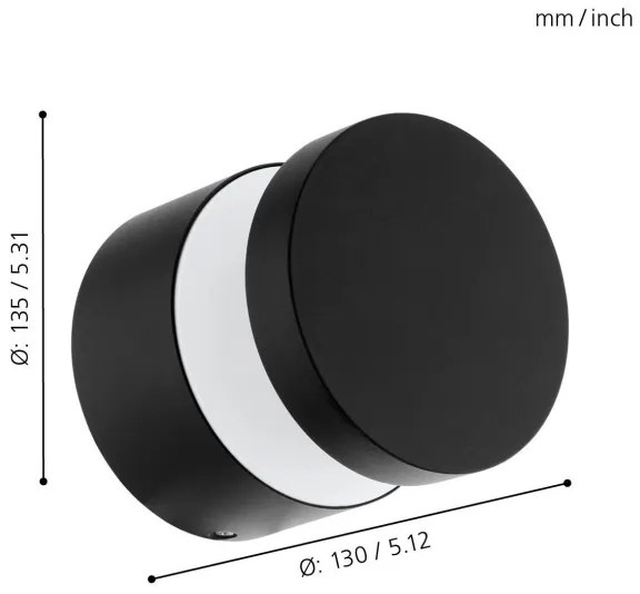 Eglo 97303 - LED Vonkajšie nástenné svietidlo MELZO LED/11W/230V čierna