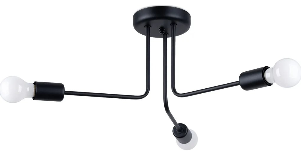 Stropné svietidlo Norah 3, čierne telo svietidla