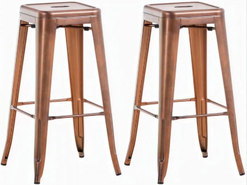 Kovová barová stolička Josh (SET 2 ks) - Meď
