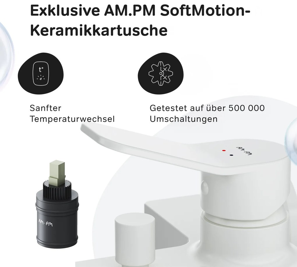 Vaňová a sprchová batéria AM.PM X-Joy FXA10033 jednopáková, biela