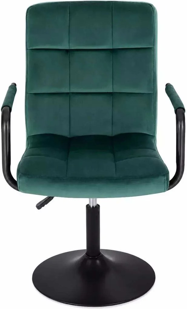 LuxuryForm DESIGN Otočná stolička VERONA BLACK VELUR na čiernom tanieri - zelená