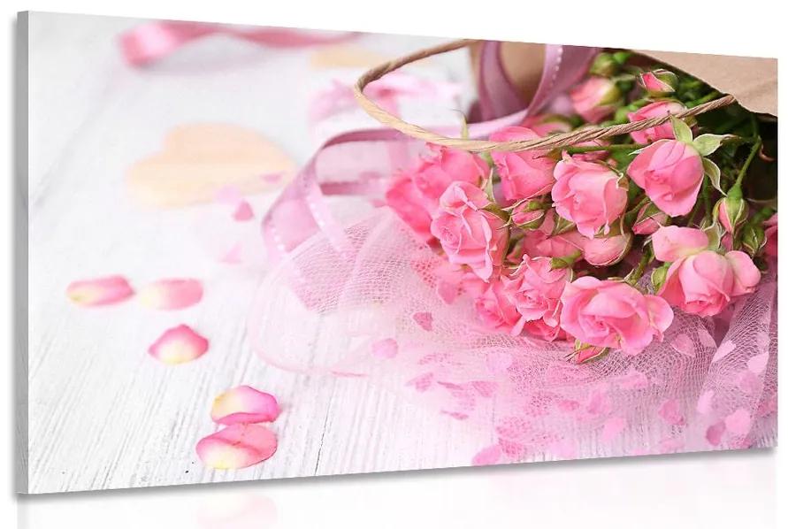 Obraz kytica ružových ruží Varianta: 120x80