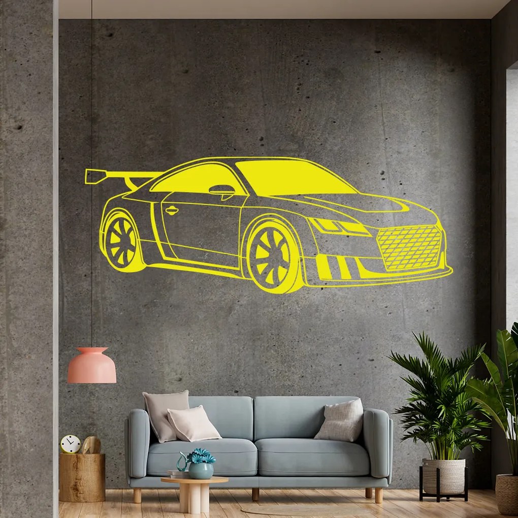 Veselá Stena Samolepka Audi Auto Farba: fialová, Veľkosť: 80 x 32 cm