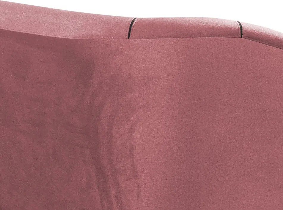 Trojmiestna pohovka Olivio, tmavo ružová zamatová látka