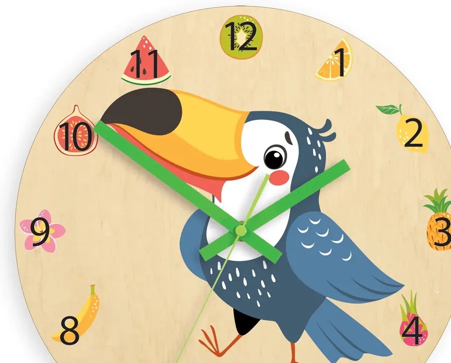 Dětské nástěnné hodiny Ami Tukan 30 cm vícebarevné