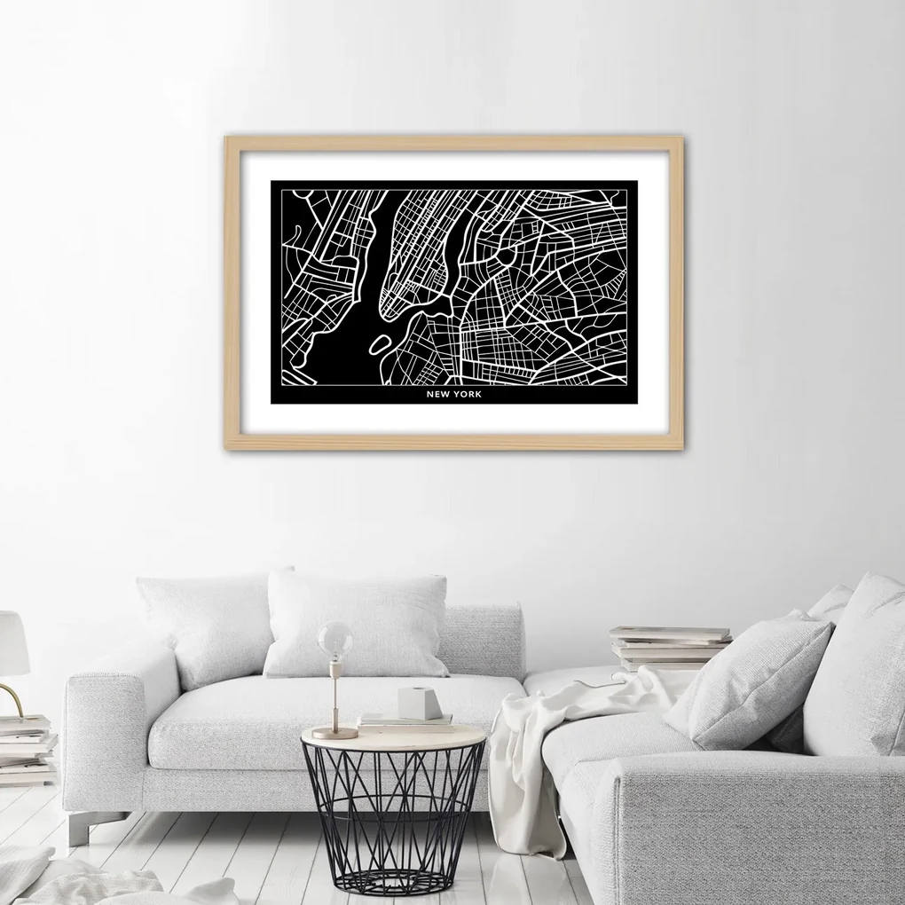 Gario Plagát City plan New York Farba rámu: Bez rámu, Rozmery: 60 x 40 cm