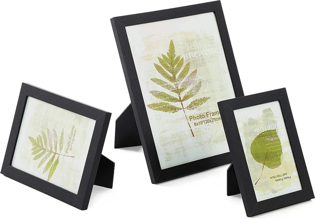 Rámy na obrazy, sada 10 rámov, čierne