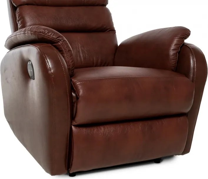 Kožené polohovacie kreslo ELEGANT 2, koňak K 2136 (RE Typ 2)