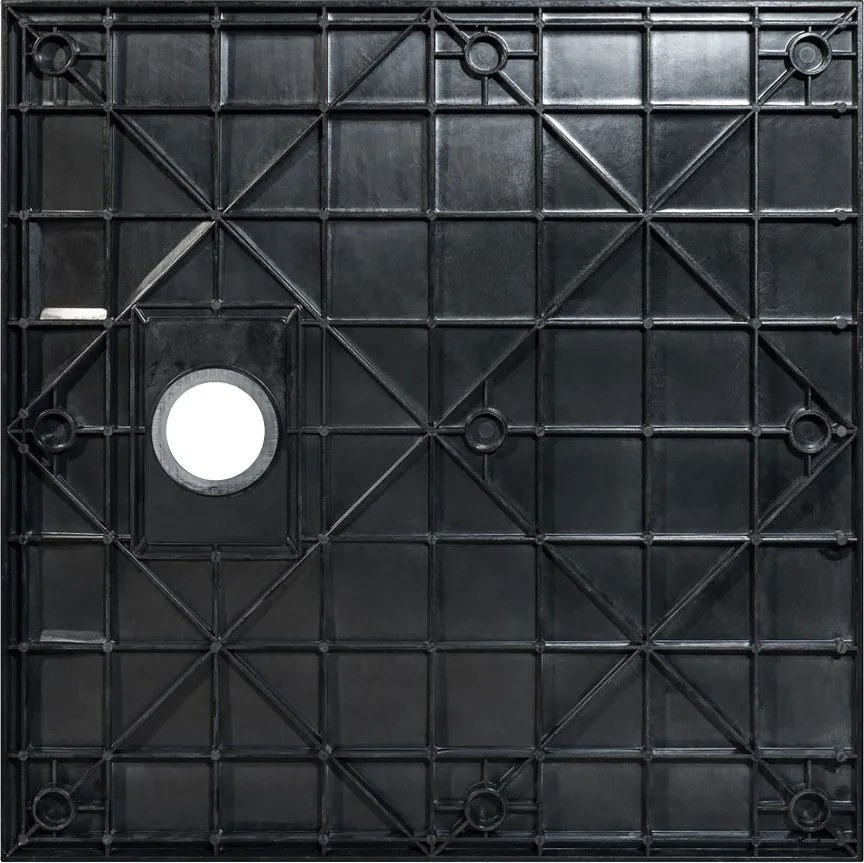 Besco Štvorcová sprchová vanička z SMC kompozitu VEXO MARBLE BLACK SQ 80x80 (90x90) BESCO-Rozmery: 90x90